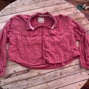 American eagle cropped flannel